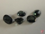 5 Oval green genuine Sapphires, 4.6mm to 5mm X 3.8mm, 2.65 CT. TW