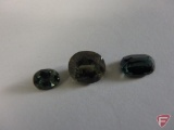 3 oval green genuine Sapphires, 3.4mm X 4.3mm to 4.8mm X 5.6mm, 2.10 CT. TW