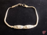 Add-A-Link bracelet, 14k links and 10k GF snake chain bracelet, 2 round Diamonds .03