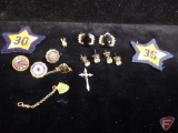 Gold filled fraternity lapel buttons (Knights of Columbus)