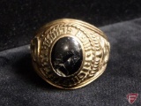 Gent's Jostens 10k yellow Gold class ring with damaged black onyx, Richfield class of 1974