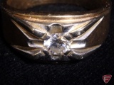 Men's 14k yellow Gold Diamond ring, center stone is Diamond .37 CT. TW