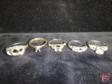 (4) 14k white and yellow Gold unset mountings, 18k white Gold unset mounting