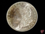 1921 Morgan Silver Dollar, lightly toned on obverse and reverse, uncirculated