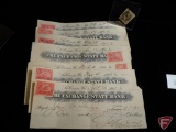 7 Exchange State Bank Checks with US 2 cent stamps attached, Lacrosse WI