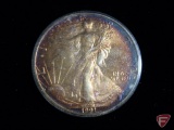 1991 US Silver Eagle, nicely toned on the obverse
