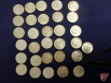 (25) 1964 Kennedy 90% Silver Half Dollars, mostly uncirculated,