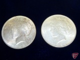 (2) 1922 Peace Dollars AU to Uncirculated