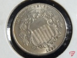 1882 Shield Nickel Choice BU, lightly toned