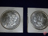 1887 and 1896 Morgan Silver Dollar, both cleaned AU