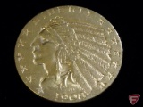 1908 $5 Indian Head US Gold Coin XF or Better