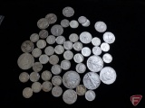 $8.55 in misc. US 90% Silver Coins including Walking Liberty Half's, Roosevelt Dimes, Mercury Dimes,