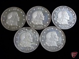 (5) American Eagle 1+ Troy Oz. .999 fine silver rounds