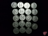 Misc. Franklin 90% Silver Half Dollars avg circ., $9.50 face value