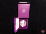 1986 American Eagle 1 Troy oz. proof silver bullion coin, first year with certificate