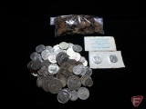 54 misc. Kennedy non-silver Half Dollars, 7 misc. Ike non-silver Dollars,