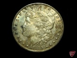 1879 S Morgan Silver Dollar AU, heavily toned