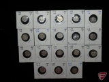 18 Roosevelt Silver Dimes, some early dates, mostly circulated