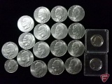 16 misc. non-silver Ike Dollars, 1976 Bicentennial Kennedy non-silver Half Dollar