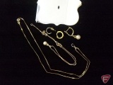 Ladies 14k yellow Gold pearl Diamond pendant necklace (6mm stone) broken clasp,