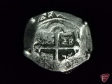 Early Spanish Piece of 8 Silver, heavily worn or polished, may or may not be real