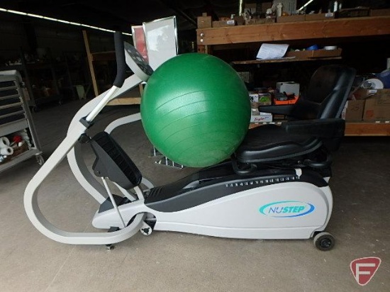 NuStep TRS 4000 recumbent cross trailer, exercise ball