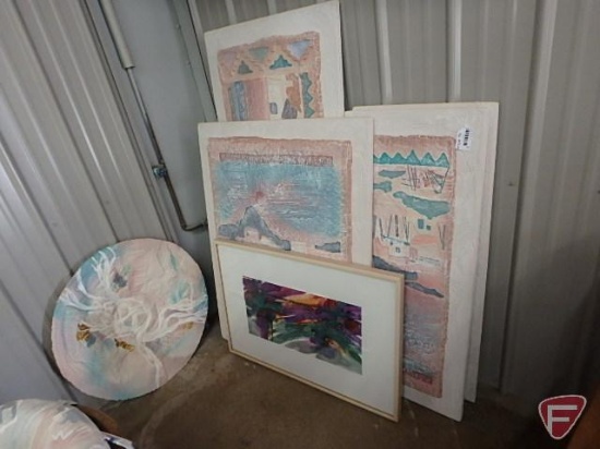 Southwestern themed artwork, various sizes, 6 pieces