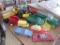 Vintage toys; Minneapolis Moline tractor, rubber toys, Chrysler metal car, Tootsie