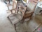 (2) Wood chairs, wood rocker