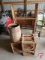 Wood 18 in H barrel, wood crates, and wood crate shelf