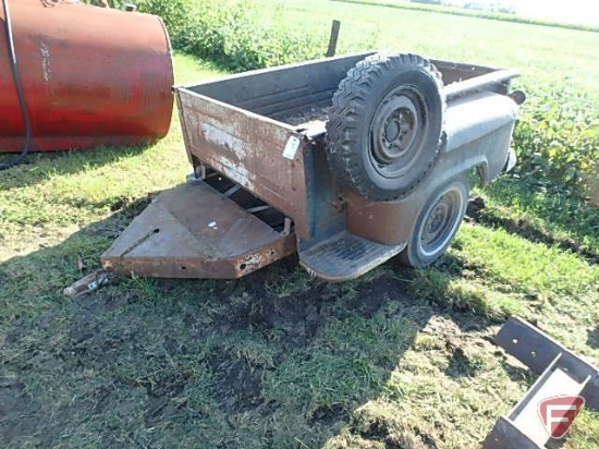 1972 Homemade Chevy truck bed trailer with lights, perm registration AANU446