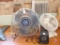Lakewood 18in fan, table fan, (2) portable heaters, (2) fire extinguishers