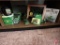 John Deere items: decorative tins, mug, nut cracker, Ertl 4020 tractor 1:64 No15218,