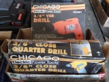 Chicago Electric 3/8in close quarter drill and Chicago Electric 3/8in drill
