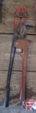 18in Fuller pipe wrench and Montgomery Ward bolt cutter