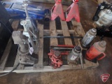 Jack stands and (4) hydraulic bottle jacks