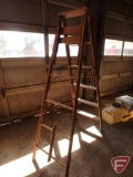 Wood folding ladder