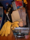 Digital tire pressure gauge, leather tool belt, chore gloves, leather gloves, case,
