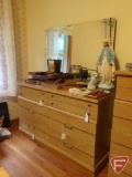 Dresser/storage cabinet with mirror, 51inX19inX32in, mirror is 42inX29in, 6 drawers,