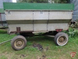 Flare box wagon with 11in wood extension and hydraulic dump on John Deere 963 running gear