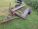 6ftx15ft Homemade tandem axle trailer with manual winch missing handle