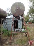 Fuel barrel on stand with hose and nozzle