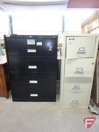 Anderson Hickey Co 4 drawer file cabinet and Fire King 1 door, 3 drawer file cabinet