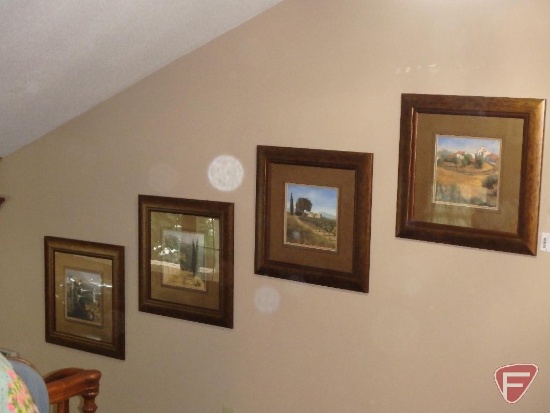 Set of 4 framed prints, matching, 23inx23in, All 4