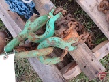 2 GREEN SHORT LIFTING CHAINS WITH RINGS