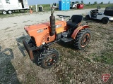Kubota B6100 3 cyl Deisel sub compact tractor with 4wd, 2107.7 hrs, wheel weights, 3 pt, 540 pto