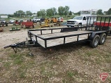 Maxey Trailer Mfg. tandem axle plank-deck 18' trailer with 4' fold-up ramp
