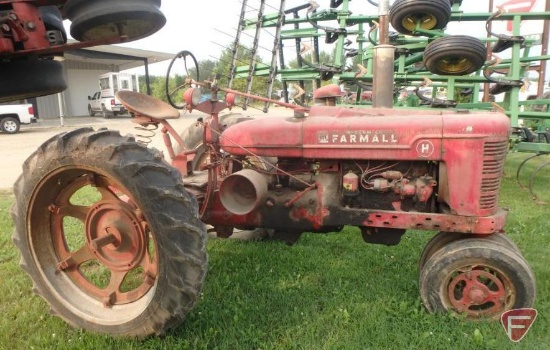 Farmall H tractor, SN: 379005X, one like-new rear tire