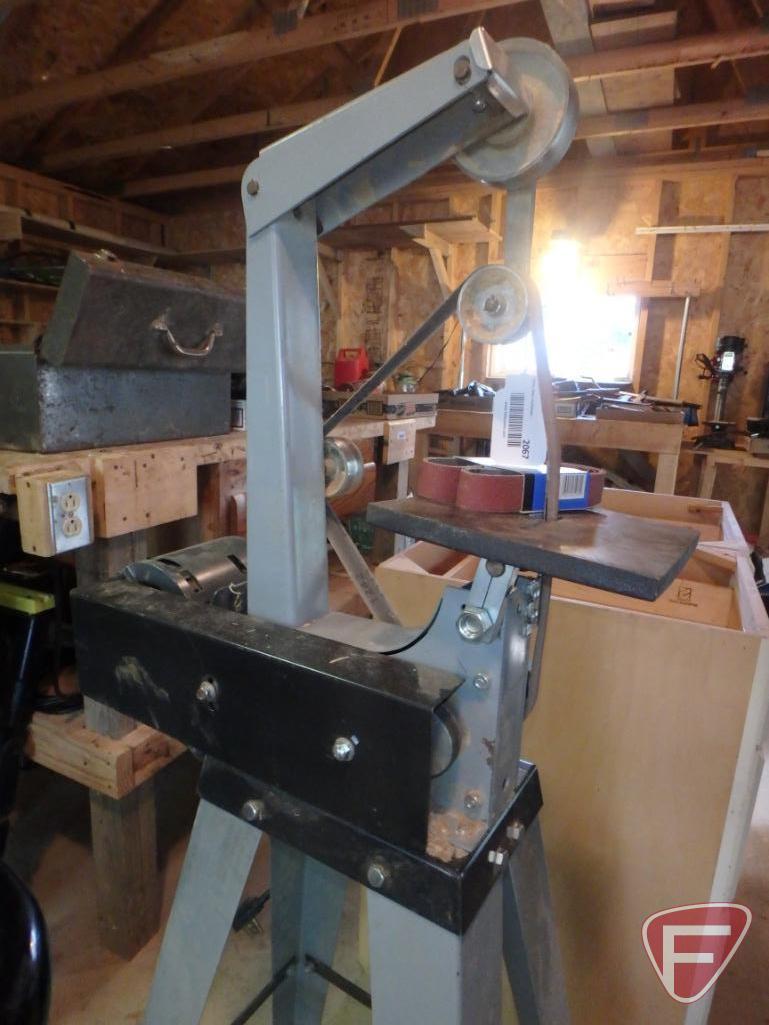 Foley Belsaw 1in belt sander on stand model 1080 Proxibid