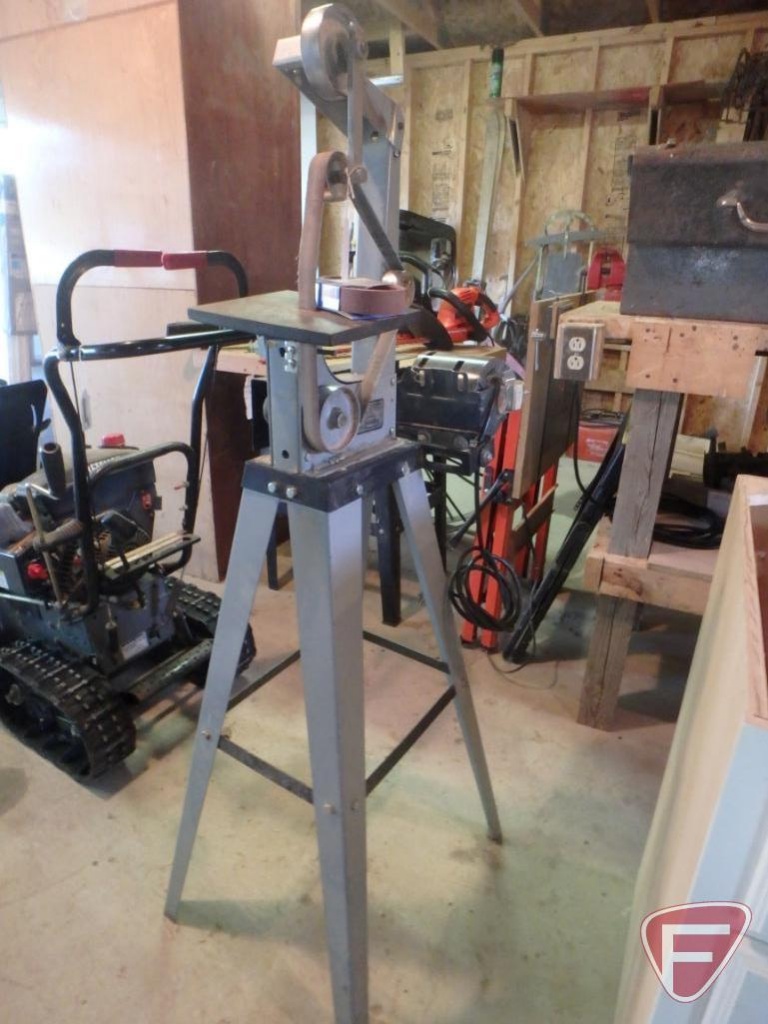 Foley Belsaw 1in belt sander on stand 